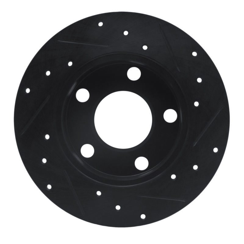 Audi A4 Quattro Brake Rotor (1) - Rear Left - R1 Concepts - Drilled & Slotted - Black - `96-`05